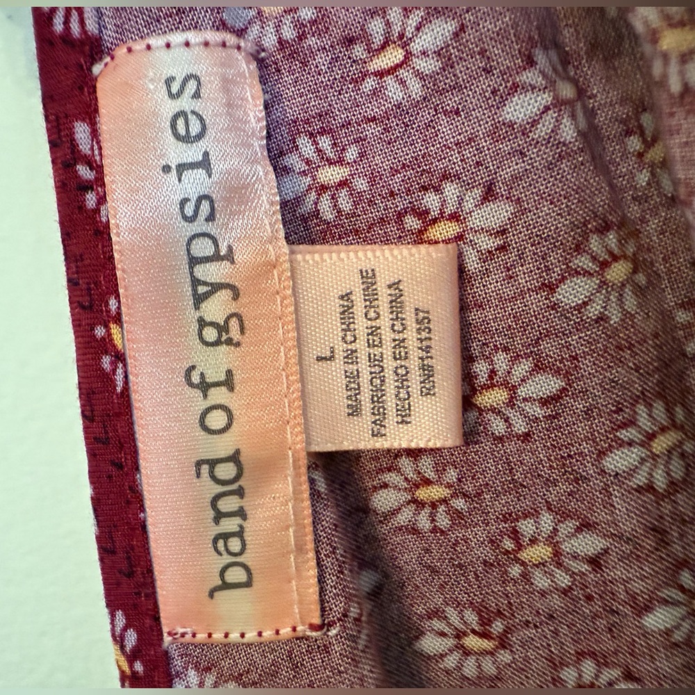 Band of Gypsies Burgundy Floral Maxi Dress *GREAT USED CONDITION* - Picture 11 of 11